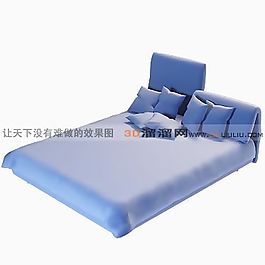 3D雙人床模型