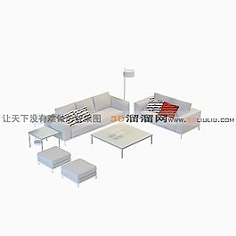 3D沙发茶几组合模型
