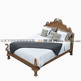 3D雙人床模型