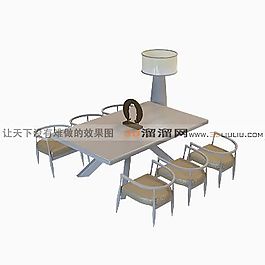 3D桌椅組合模型