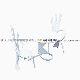 3D桌椅組合模型