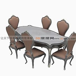 3D桌椅組合模型