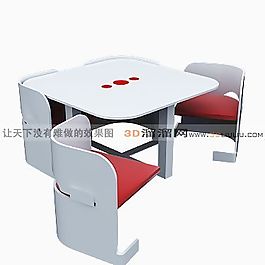 3D桌椅组合模型