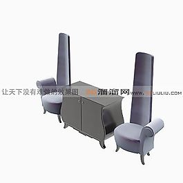 3D豪華高背椅模型