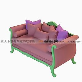 3D多人沙發(fā)模型