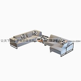 3D多人沙發(fā)模型