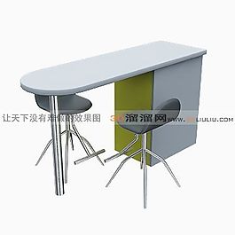 3D桌椅組合模型