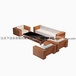 3D沙發(fā)茶幾組合模型