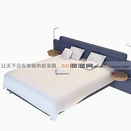 3D雙人床模型