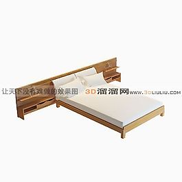 3D雙人床模型