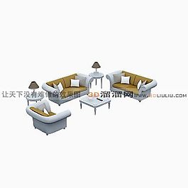 3D沙发茶几组合模型