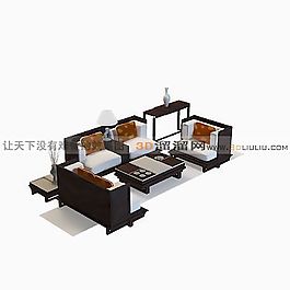 3D沙發(fā)茶幾組合模型