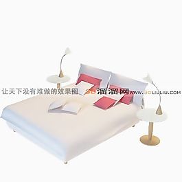 3D雙人床模型