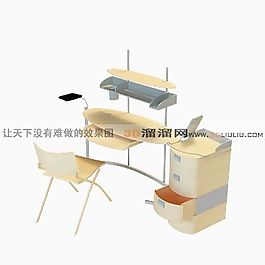 3D电脑桌模型