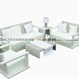 3D沙發(fā)茶幾組合模型