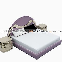 3D雙人床模型