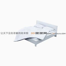 3D雙人床模型