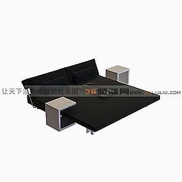 3D雙人床模型