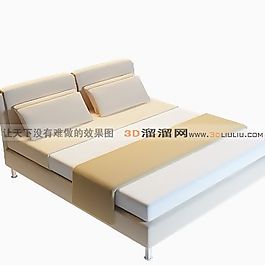3D雙人床模型