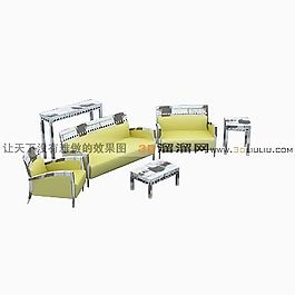 3D沙發(fā)茶幾組合模型