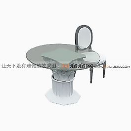 3D桌椅组合模型