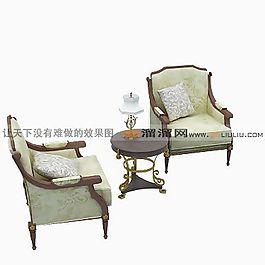 3D沙發(fā)茶幾組合模型