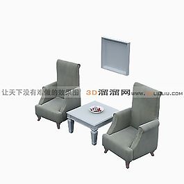 3D沙發(fā)茶幾組合模型
