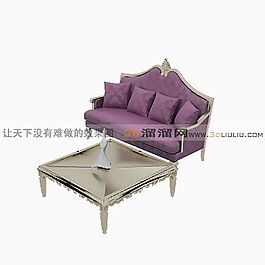 3D沙發(fā)茶幾組合模型