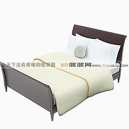 3D雙人床模型