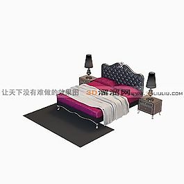 3D雙人床模型