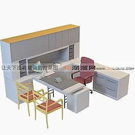 3D桌椅組合模型