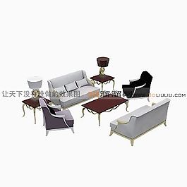 3D沙發茶幾組合模型