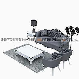 3D沙發(fā)茶幾組合模型