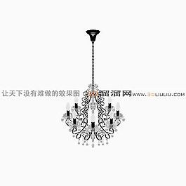 3D歐式水晶吊燈模型
