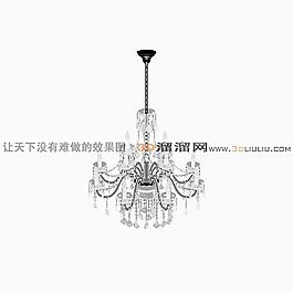 3D歐式水晶吊燈模型