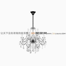 3D歐式水晶吊燈模型