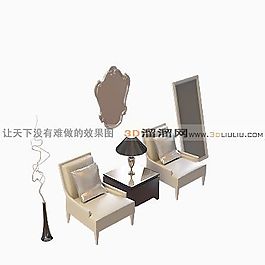 3D沙發(fā)茶幾組合模型