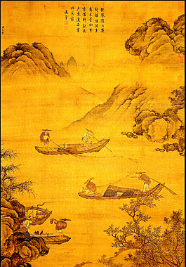 元代唐棣  煙波漁樂圖