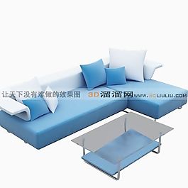 3D沙發(fā)茶幾組合模型