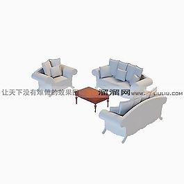 3D沙發(fā)茶幾組合模型