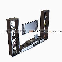 3D电视墙模型