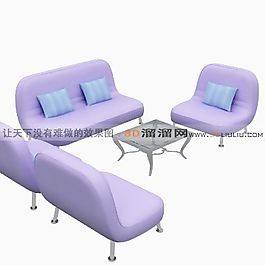 3D沙發(fā)茶幾組合模型