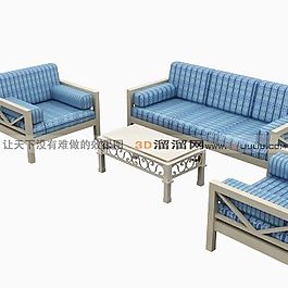 3D沙發(fā)茶幾組合模型