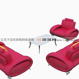 3D沙發(fā)茶幾組合模型