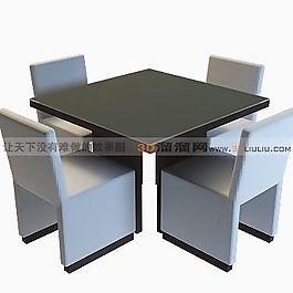 3D桌椅組合模型