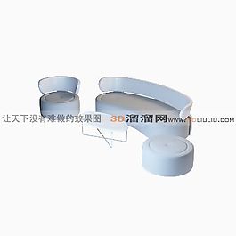 3D沙發(fā)茶幾組合模型