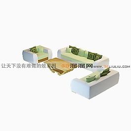3D沙發(fā)茶幾組合模型