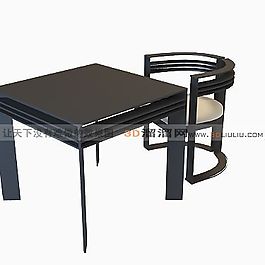 3D桌椅组合模型