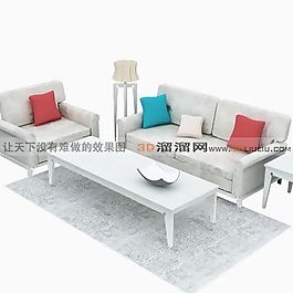 3D沙發(fā)茶幾組合模型