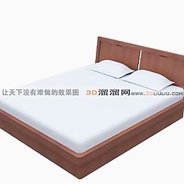 3D雙人床模型